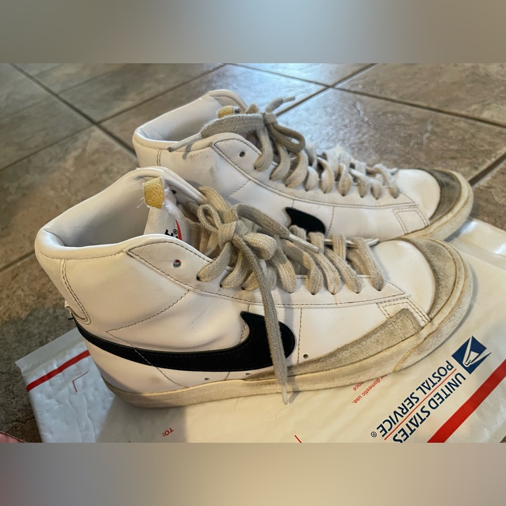 Nike White and Black High-Top Blazers